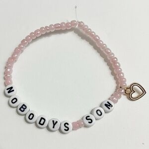 Sabrina Carpenter Beaded Friendship Bracelet - Pink Nobody’s Son